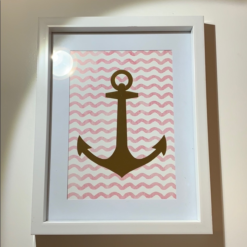 Pink and gold Anchor wall art
